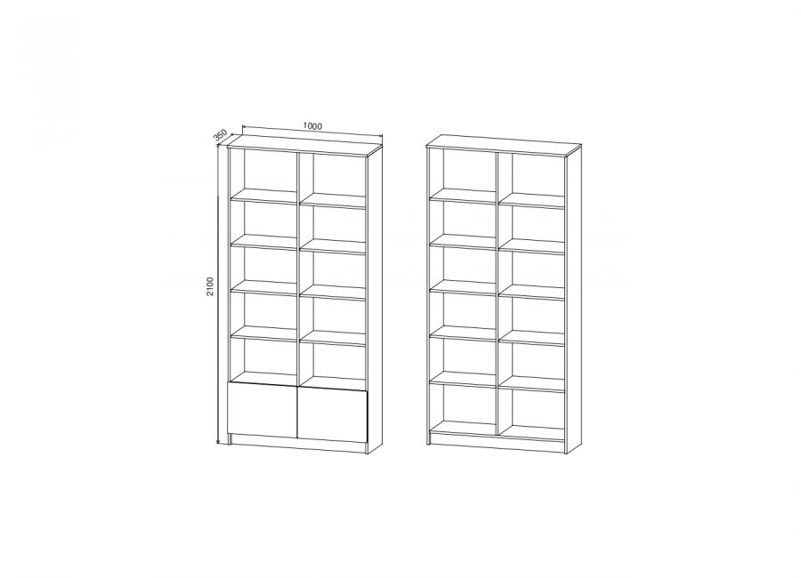 Марли Стеллаж МС 1000.1/2