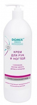 107244 DOMIX Крем для рук 1 л  " с кератином , маслом чайного дерева и серебром"