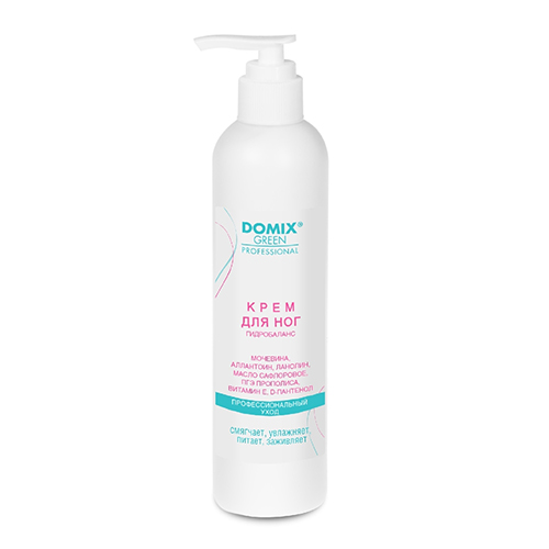 387726 DOMIX Крем для ног "ГИДРОБАЛАНС" с мочевиной, аллантоином, ланолином, маслом сафлоровым, пгэ прополиса, витамином Е,D-пантенолом 250 мл