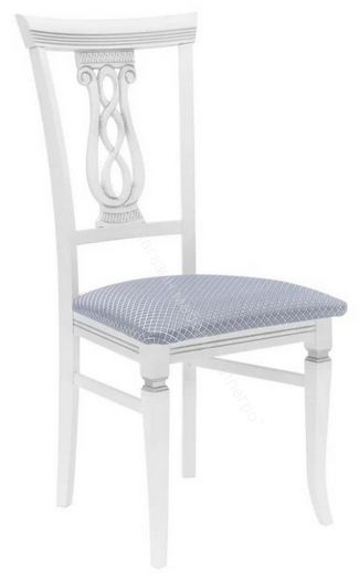 Стул Leset Юта Белый 9003 + патина серебро/жаккард Антина серебро Ж4.04