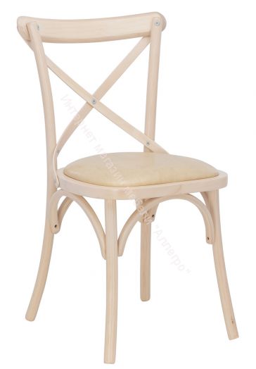 Стул Leset Грид мягкий Белёный дуб/кожзам Ваниль