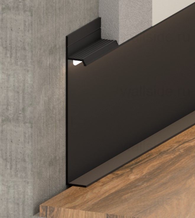 Скрытый плинтус Pro Design 235 Universal анодированный чёрный