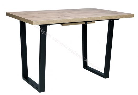 Стол раздвижной Leset Ларс 1Р металл Черный/Дуб вотан