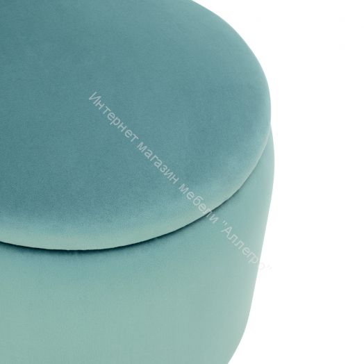 Пуф Leset Йорк мини MR15 велюр бирюзовый/серебро