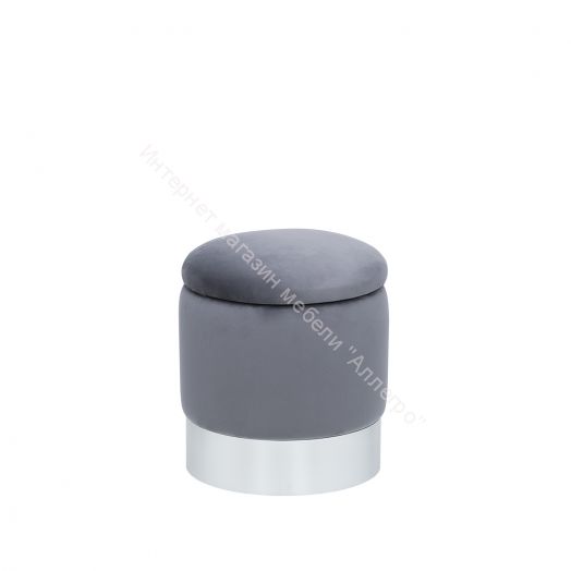 Пуф Leset Йорк мини V32 велюр серый, серебро