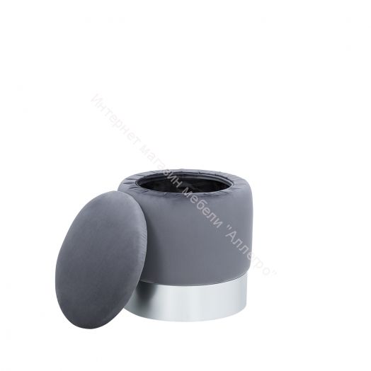 Пуф Leset Йорк мини V32 велюр серый, серебро