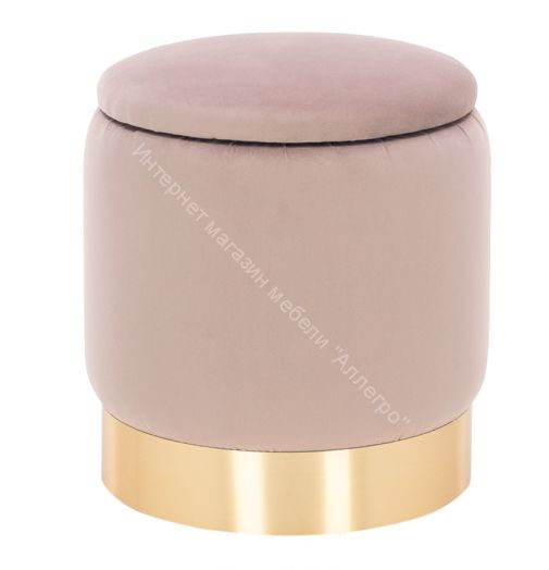 Пуф Leset Йорк V37 велюр бежево-розовый