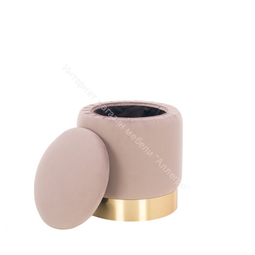 Пуф Leset Йорк V37 велюр бежево-розовый