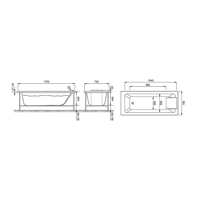 Ванна акриловая Jacob Delafon Sofa 170х70 E60518RU-00 ФОТО