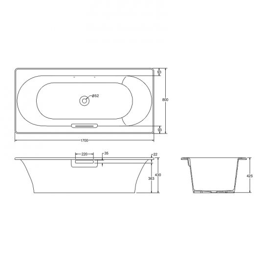 Прямоугольная ванна Jacob Delafon Volute 170x80 E6D901-0 ФОТО