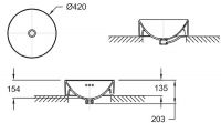 Круглая раковина Jacob Delafon Vox 42х42 E14800-0 схема 3