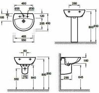 Раковина Jacob Delafon Patio E415 схема 2