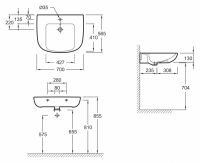 Раковина Jacob Delafon Odeon Up 70х56 E4495-00 подвесная схема 5