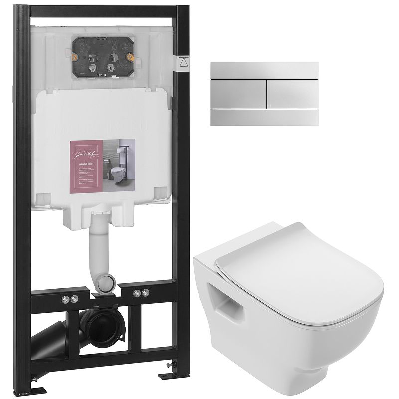 Изображение Комплект унитаза с инсталляцией и сиденьем Jacob Delafon Struktura E21741RU-00