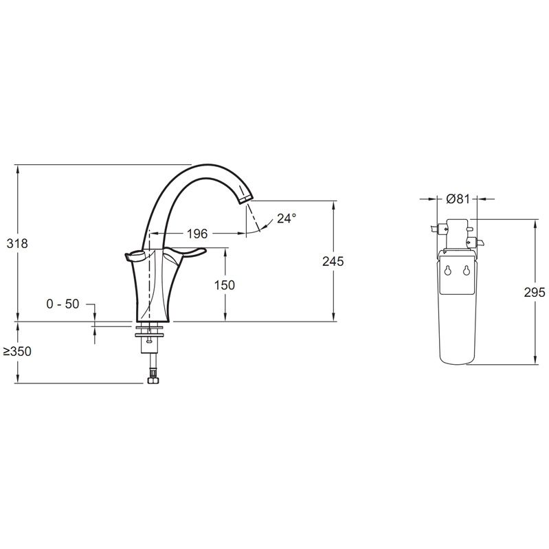 Смеситель для кухни Jacob Delafon Carafe E18865-CP схема 11