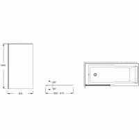 Шторка на ванну Jacob Delafon Struktura 80x140 E6D042-GA профиль Хром стекло прозрачное схема 4