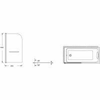 Шторка на ванну Jacob Delafon Odeon Up 80x145 E4932-GA профиль Хром стекло прозрачное схема 5