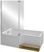 Шторка на ванну Jacob Delafon Bain Douche Neo 112x140 E4930-GA профиль Хром стекло прозрачное схема 2