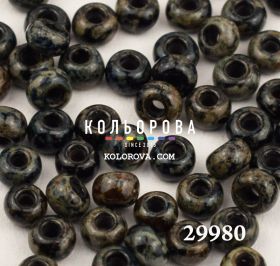 Бисер чешский 29980 серо-зеленый травертин Preciosa 1 сорт