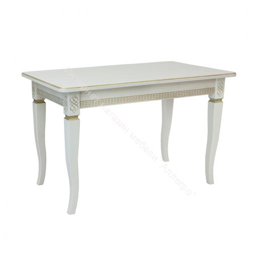 Стол раздвижной Leset Дакота 1Р Слоновая кость 1013 с золотой патиной