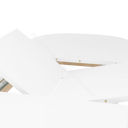 Стол раздвижной Leset Дакота 1Р Белый 9003 с серебряной патиной