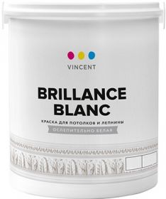 Краска для Потолков и Лепнины Vincent I2 Brillance Blanc 2.25л Ослепительно Белая / Винсент Бриллианс Бланк​