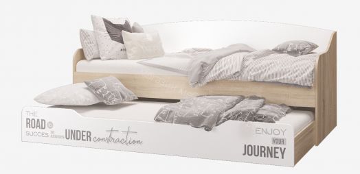 Кровать софа выдвижная "Джуниор" (Белый/Дуб сонома)