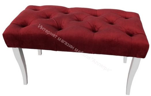 Банкетка большая Риал бордо опоры белые