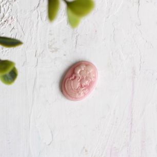 Кабошон акриловый Камея пыльно-розовая 13*18 мм 5 шт