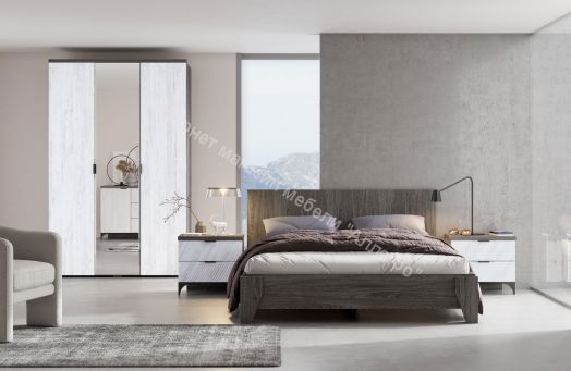 Комод "Шаде" КМ 2902 (Чёрный ясень/Санторини белый)