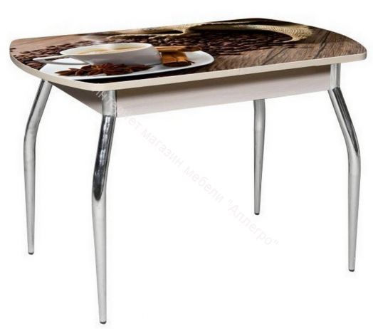 Стол раздвижной "Грация" (1,45) Венге/Фотопечать Кофе R 012