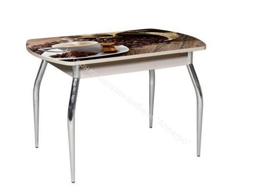 Стол раздвижной "Грация" (1,45) Венге/Фотопечать Кофе R 012