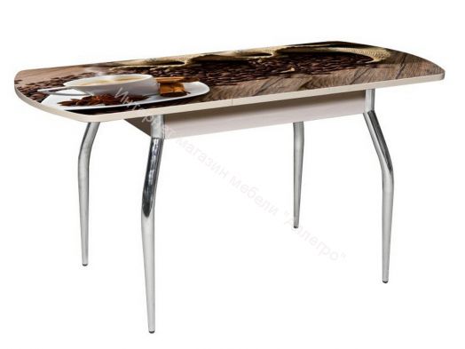 Стол раздвижной "Грация" (1,45) Венге/Фотопечать Кофе R 012