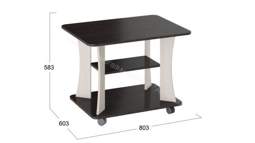 Стол журнальный "Трия" тип 8 (Венге цаво/Дуб белфорд)