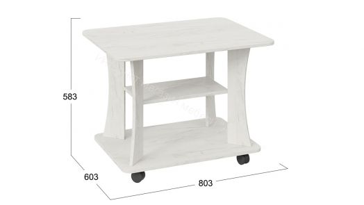 Стол журнальный "Трия" тип 8 (Дуб крафт белый)