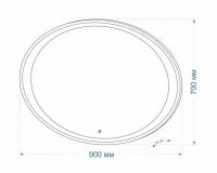 Зеркало с подсветкой для ванной комнаты ART&MAX PESCARA AM-Pes-900-700-DS-F схема 2