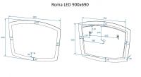 Зеркало для ванной с подсветкой ART&MAX ROMA AM-Rom схема 5