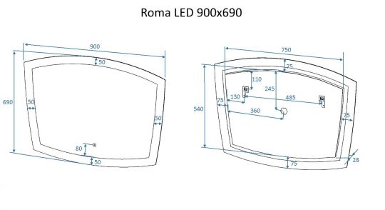 Зеркало для ванной с подсветкой ART&MAX ROMA AM-Rom ФОТО