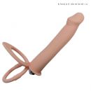 Насадка на член для двойного проникновения с вибрацией