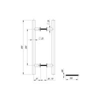 Ручка-скоба Fuaro PH-22-25/300 INOX. Длина 450 мм схема