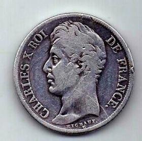 2 франка 1827 Франция Редкость XF