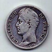 2 франка 1827 Франция Редкость XF