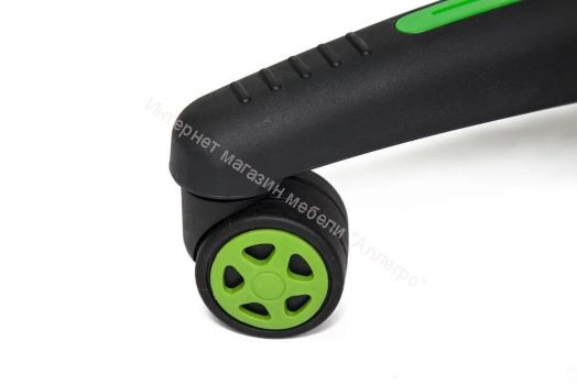 Кресло RUNNER кож/зам/ткань, черный/зеленый, 36-6/26/12