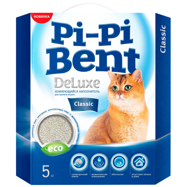 Комкующийся наполнитель Pi-Pi-Bent DeLuxe Classic 5 кг