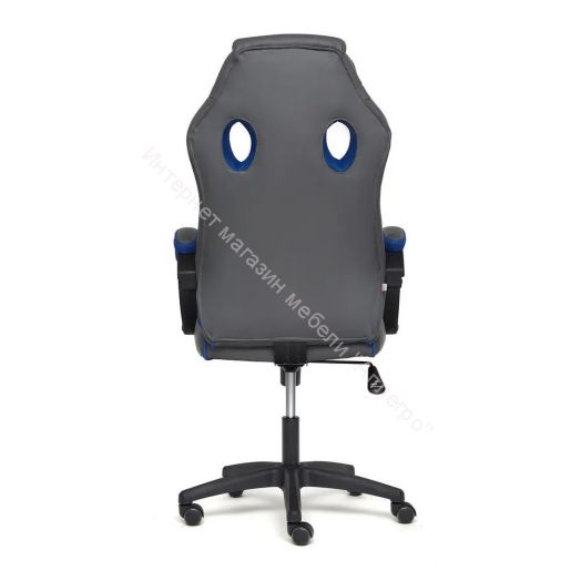 Кресло RACER GT new кож/зам/ткань, металлик/синий, 36/10