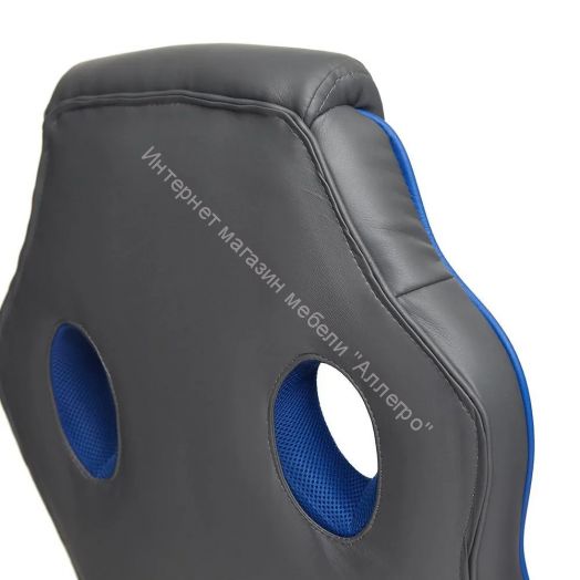 Кресло RACER GT new кож/зам/ткань, металлик/синий, 36/10