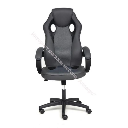 Кресло RACER GT new кож/зам/ткань, металлик/серый, 36/12