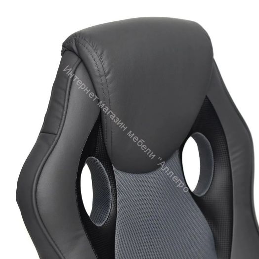 Кресло RACER GT new кож/зам/ткань, металлик/серый, 36/12