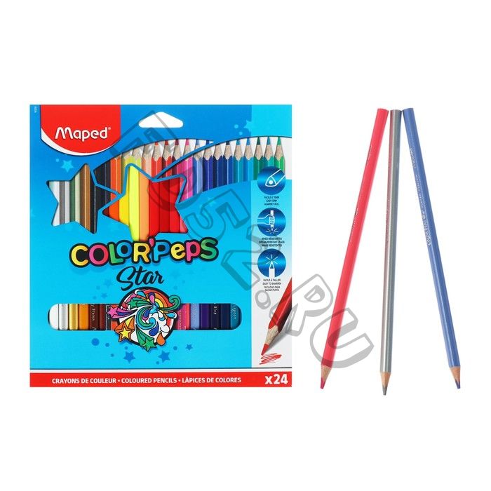 Карандаши трёхгранные 24 цвета, Maped Color Peps