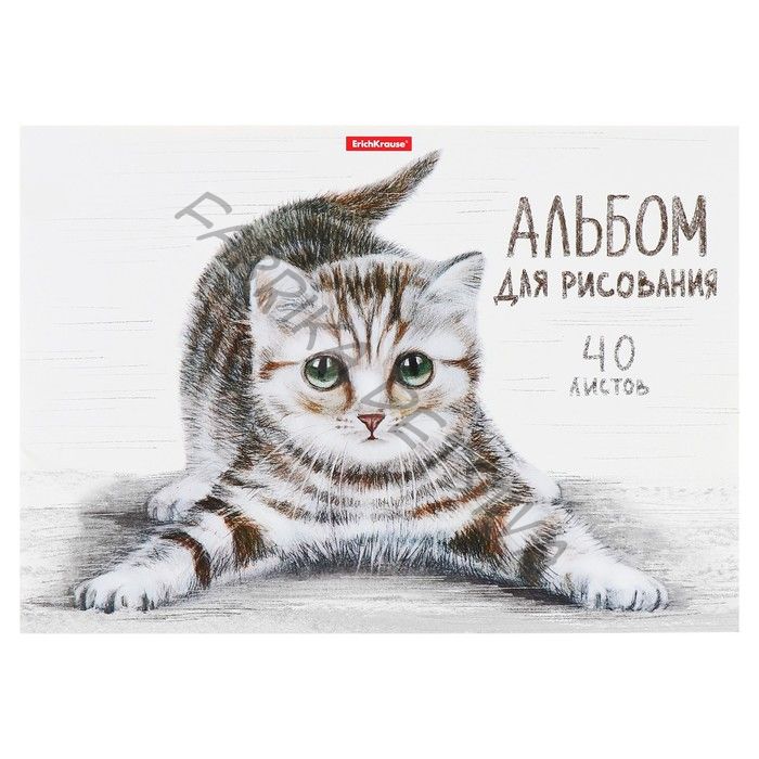 Альбом для рисования А4, 40 листов на клею Tabby, обложка мелованный картон 170 г/м2, жёсткая подложка, блок 120 г/м2